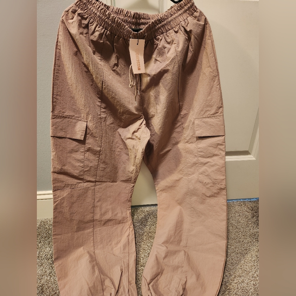 Missguided Nylon Rose Cargo Pants